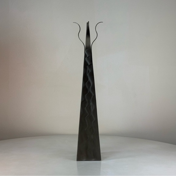 Brushed Stainless Steel Handmade Artist Post Modern Sculptural Vase Signed 2003 - Picture 4 of 11